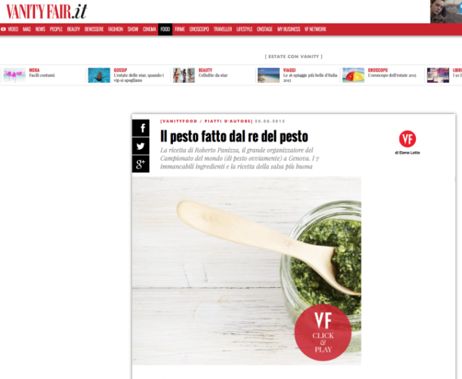 Vanity Fair incontra The King of Pesto